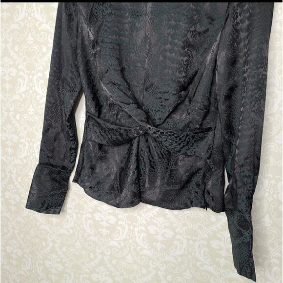 INC International Concepts NWT Snake Print Jacquard Blouse Size XS - Picture 7 of 11
